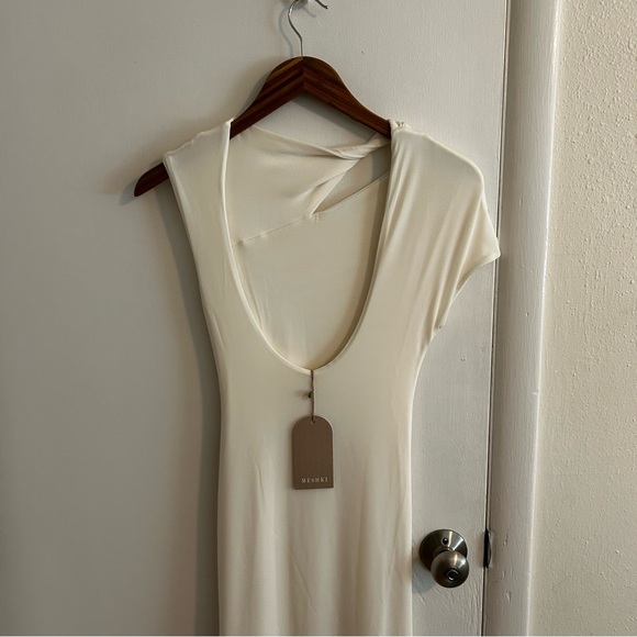 NWT Meshki Kaida Slinky Maxi Dress With Hardware - Ivory - Picture 4 of 5